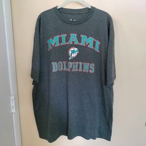 NFL Team Apparel Miami Dolphins Gray Short Sleeve Tee T-Shirt XL Football
